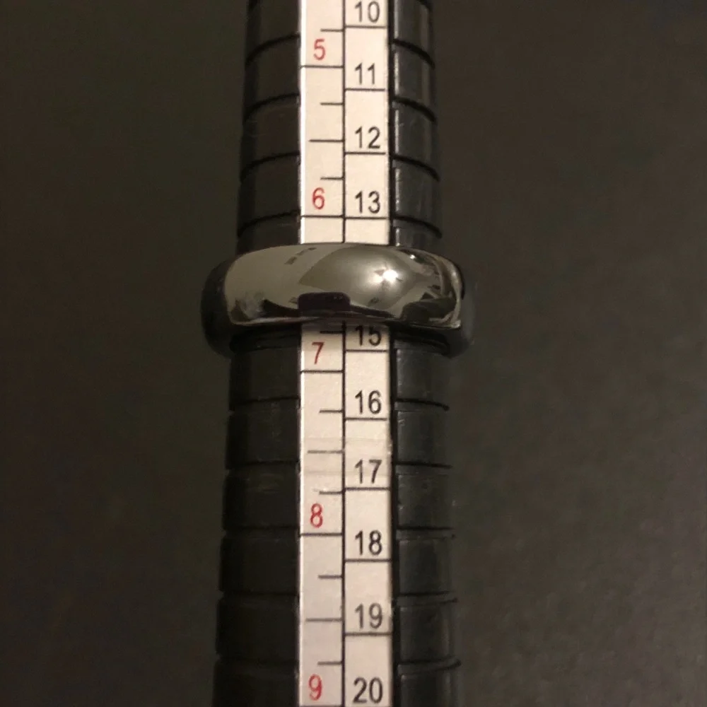 Men's Polished Black Tungsten Comfort-Fit Ring